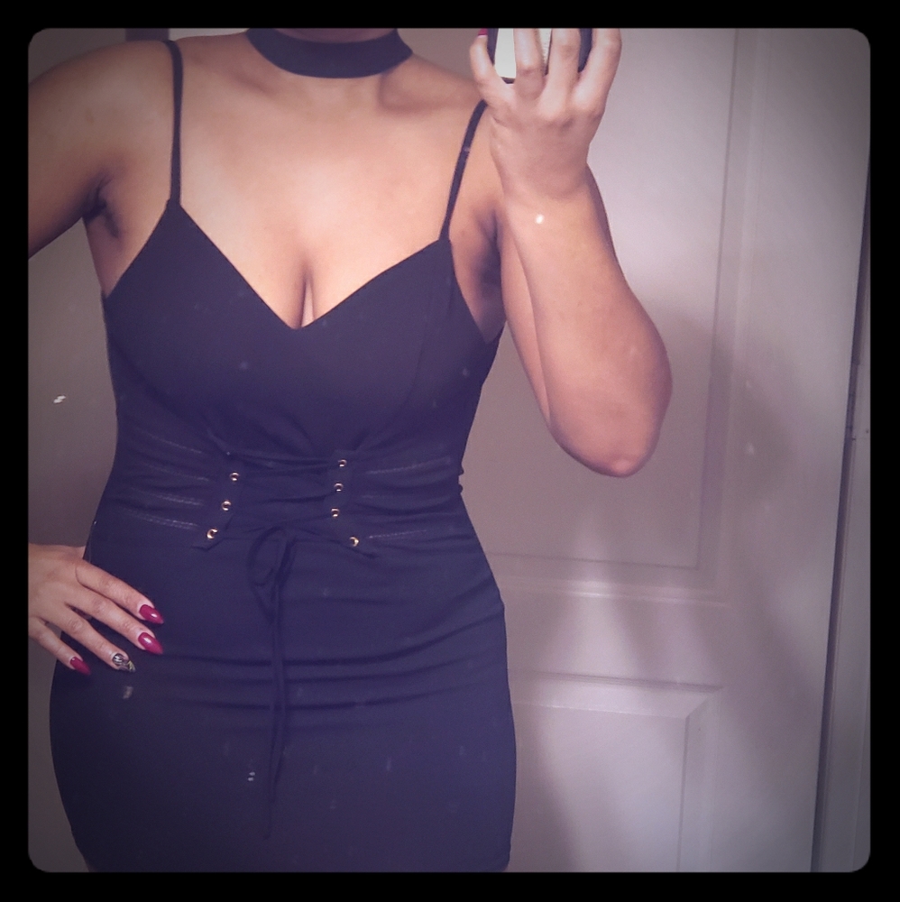 I Blue 25 Black Cocktail Dress